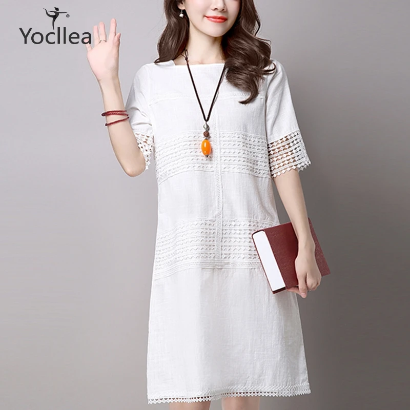Cotton Linen dress female 2019 New Hollow out Summer dresses OL elegant slim plus size A Line dress short sleeve women dress
Cotton Linen dress female 2019 New Hollow out Summer dresses OL elegant slim plus size A Line dress short sleeve women dress