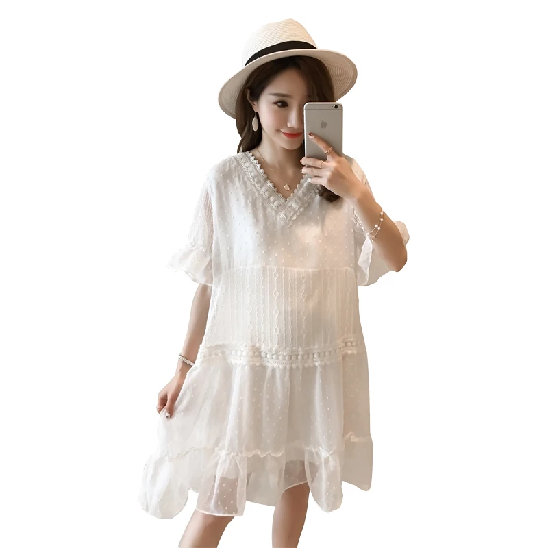 Pengpious 2019 summer new pregnant women loose v-neck dress short flare sleeve plus size maternity ruffles dress with lining
Pengpious 2019 summer new pregnant women loose v-neck dress short flare sleeve plus size maternity ruffles dress with lining