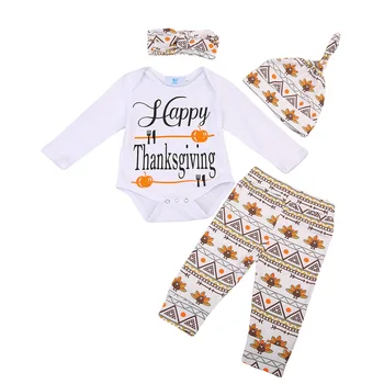 Happy Thankgiving Day Newborn Baby Boy Girl Outfits Tops Romper Jumpsuit +Turkey Pants Legging Hat Headband Cotton Clothing Set
Happy Thankgiving Day Newborn Baby Boy Girl Outfits Tops Romper Jumpsuit +Turkey Pants Legging Hat Headband Cotton Clothing Set