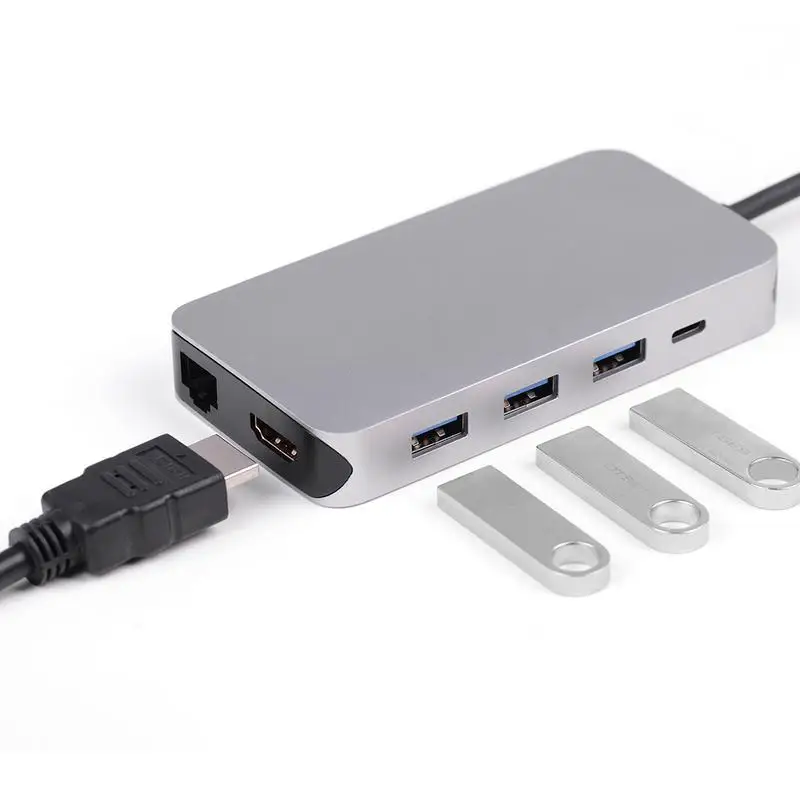 8 In 1 Type C Adapter With 4K 100W Power Supply USB3.0 For SD TF Card Reader MacBook Pro 2018 2017 Chromebook DELL XP Windows
8 In 1 Type C Adapter With 4K 100W Power Supply USB3.0 For SD TF Card Reader MacBook Pro 2018 2017 Chromebook DELL XP Windows