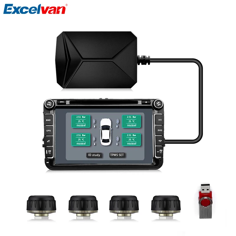 Car TPMS Tire Pressure Monitoring System For Android Radio Player 433.92MHz Wireless USB TPMS Receiver 4 External Sensors U Disk
Car TPMS Tire Pressure Monitoring System For Android Radio Player 433.92MHz Wireless USB TPMS Receiver 4 External Sensors U Disk