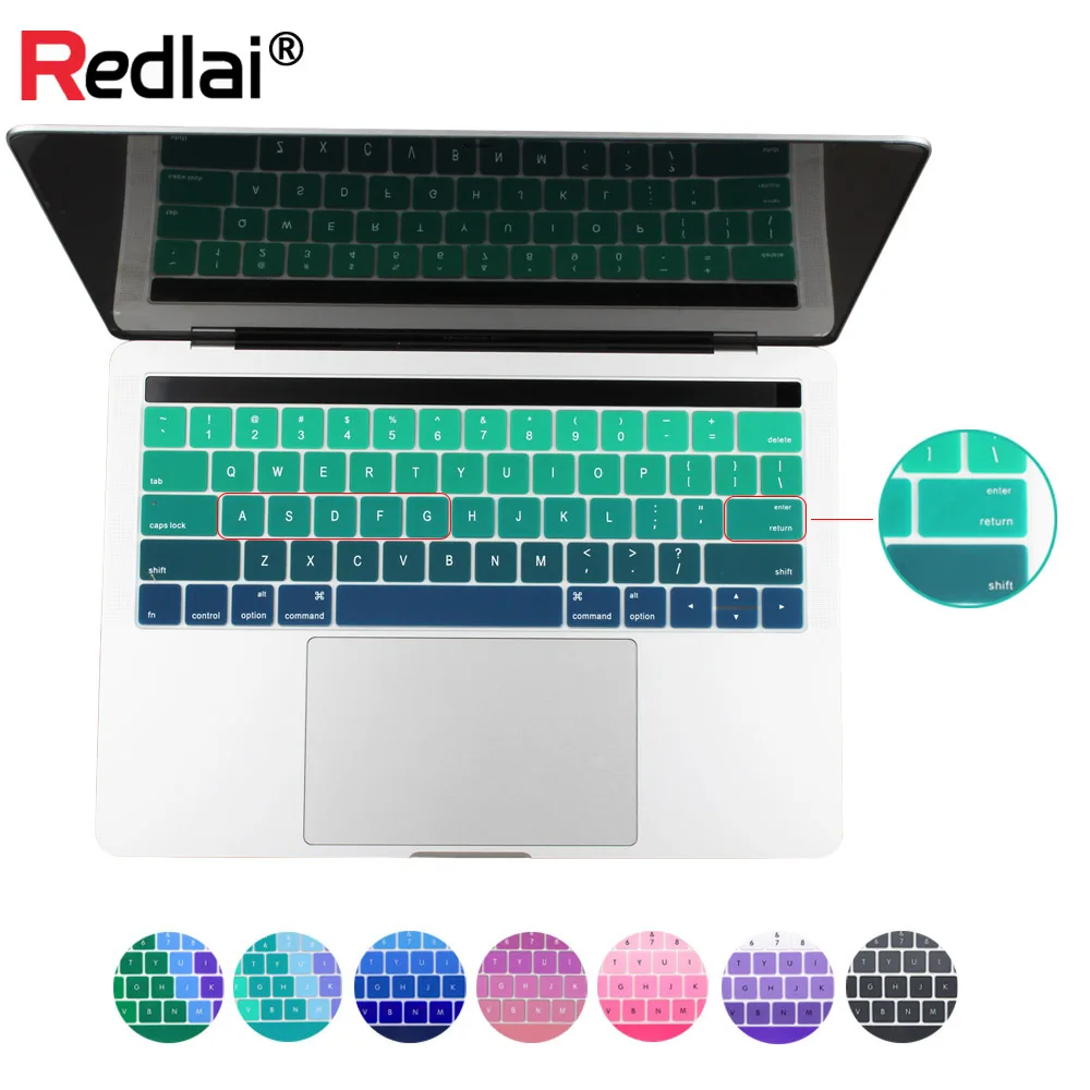 Gradient Colorful US Enter English Silicone Keyboard Cover Protector Skin For Macbook Pro 13 15 inch with Touch bar A1706 A1707
Gradient Colorful US Enter English Silicone Keyboard Cover Protector Skin For Macbook Pro 13 15 inch with Touch bar A1706 A1707