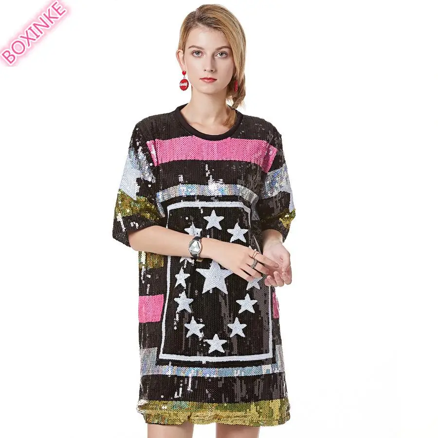 2019 Limited Kpop Korean Acetate Casual Woven Half Sequined Long O-neck Tumblr Unicorn New Pentagon Stripe T-shirt For Women
2019 Limited Kpop Korean Acetate Casual Woven Half Sequined Long O-neck Tumblr Unicorn New Pentagon Stripe T-shirt For Women