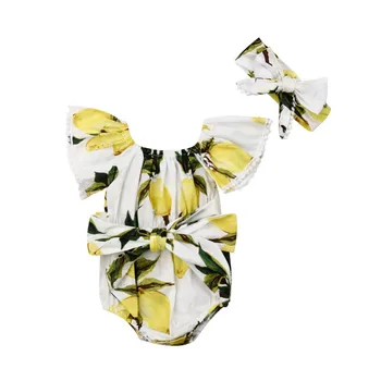 0-18M Newborn Baby Girls Lemon Pattern Romper Bowknot Short Sleeve Yellow Romper Cotton Jumpsuit Headband Outfits 2Pcs Clothes
0-18M Newborn Baby Girls Lemon Pattern Romper Bowknot Short Sleeve Yellow Romper Cotton Jumpsuit Headband Outfits 2Pcs Clothes