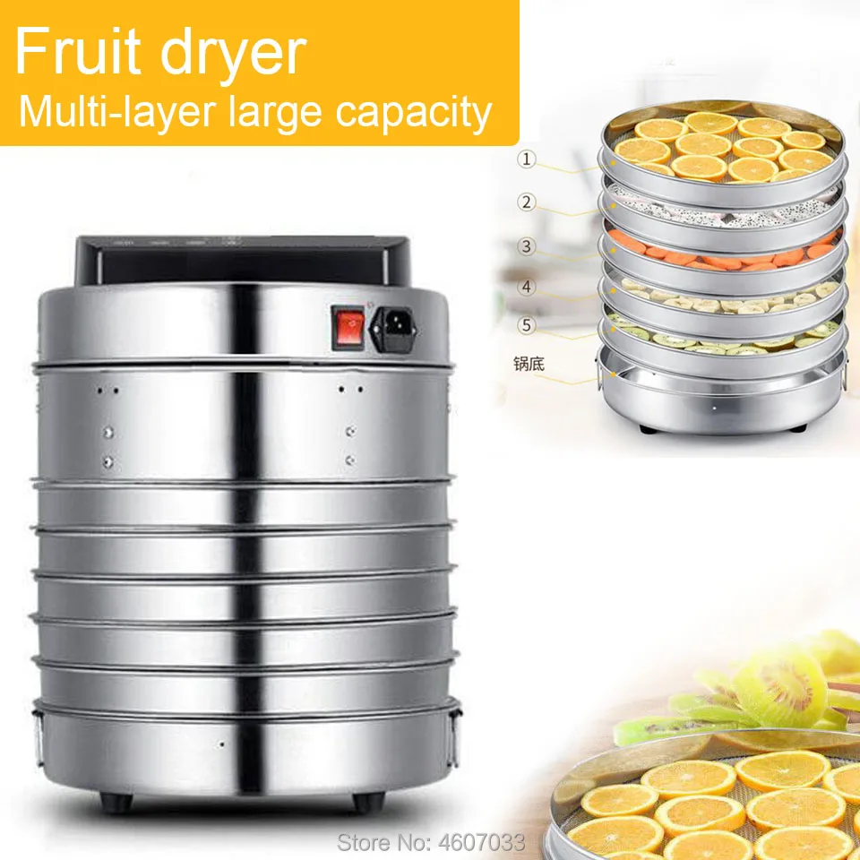 5 Trays Stainless Steel Food Dehydrator Pet Snacks Dehydration Dryer Fruit Vegetable Herb Meat Drying Machine 220v EU EK US AU
5 Trays Stainless Steel Food Dehydrator Pet Snacks Dehydration Dryer Fruit Vegetable Herb Meat Drying Machine 220v EU EK US AU