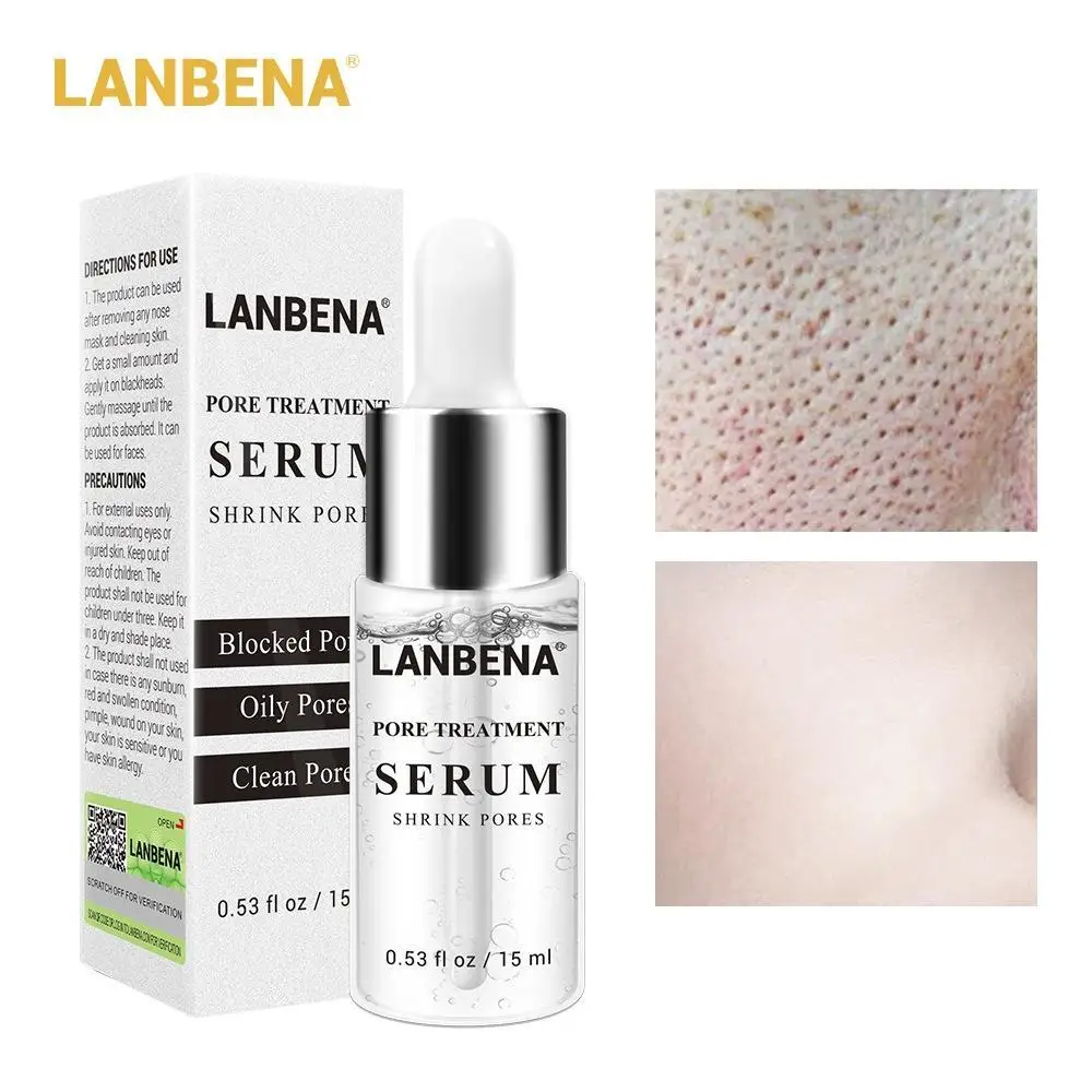 LANBENA Vitamin C Facial Essence Serum Pore Shrink Treatment Moisturizer Repair Nose Blackhead Remover Skin Care | Красота и здоровье