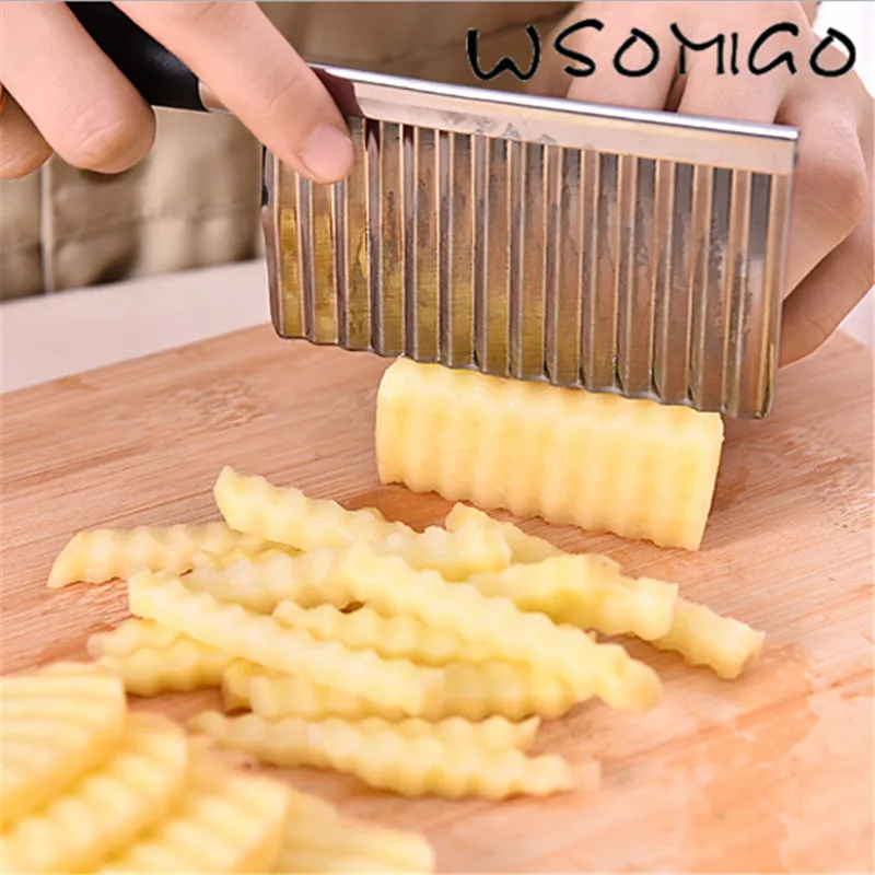 Potato Wavy Edged Cutter French Fries Cutter Stainless Steel Knife Kitchen Gadget Vegetable Fruit Potato Peeler Kitchen tools-B
Potato Wavy Edged Cutter French Fries Cutter Stainless Steel Knife Kitchen Gadget Vegetable Fruit Potato Peeler Kitchen tools-B