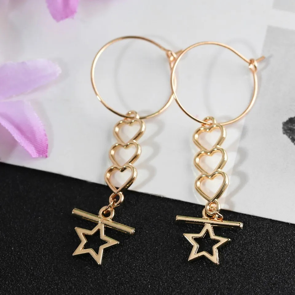 Gold Elegant Long Pentagram Custom Drop Earrings Fashion Jewelry Trendy Free Shipping Wedding Earring For Women Girls
Gold Elegant Long Pentagram Custom Drop Earrings Fashion Jewelry Trendy Free Shipping Wedding Earring For Women Girls
