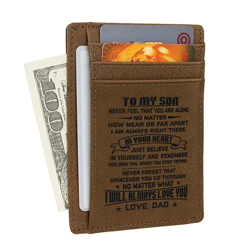 Wife To Husband Father Mother To Son Gift - Engraved Leather Slim Front Pocket Wallet
Wife To Husband Father Mother To Son Gift - Engraved Leather Slim Front Pocket Wallet