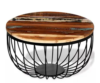 vidaXL new design Reclaimed Solid Wood Round Coffee tea Table with lacquered iron legs creative living round room table
vidaXL new design Reclaimed Solid Wood Round Coffee tea Table with lacquered iron legs creative living round room table