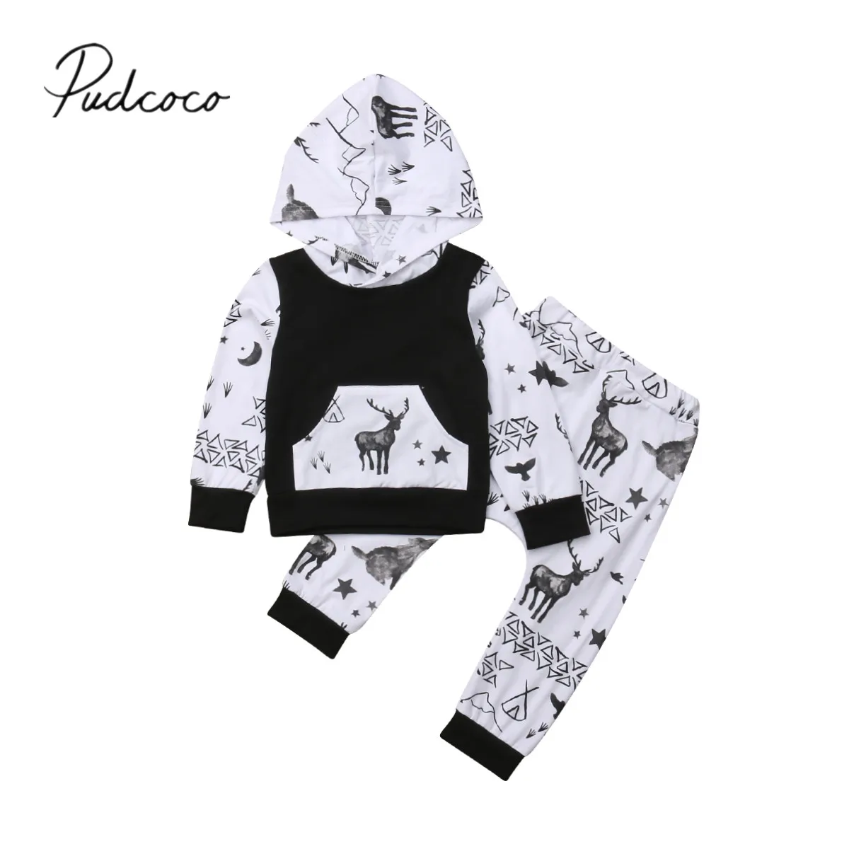 2018 Brand New 0-3Y Toddler Baby Girls Boys Kids Autumn Clothes Casual Sets Cartoon Deer Print Hooded Pullover Pocket Tops+Pants
2018 Brand New 0-3Y Toddler Baby Girls Boys Kids Autumn Clothes Casual Sets Cartoon Deer Print Hooded Pullover Pocket Tops+Pants