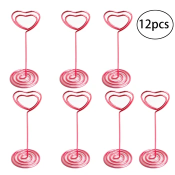 12Pcs Heart Shape Photo Holder Stands Table Number Holders Place Card Paper Menu Clips (Pink)
12Pcs Heart Shape Photo Holder Stands Table Number Holders Place Card Paper Menu Clips (Pink)