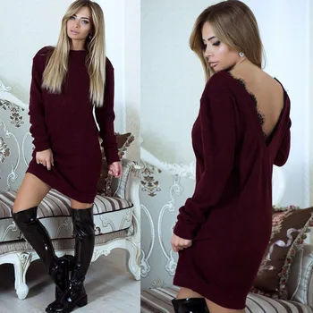 Fashion Women Ladies Autumn Winter Long Sleeve Cotton Slim Solid Backless Jumper Top Lace Bodycon Women
Fashion Women Ladies Autumn Winter Long Sleeve Cotton Slim Solid Backless Jumper Top Lace Bodycon Women