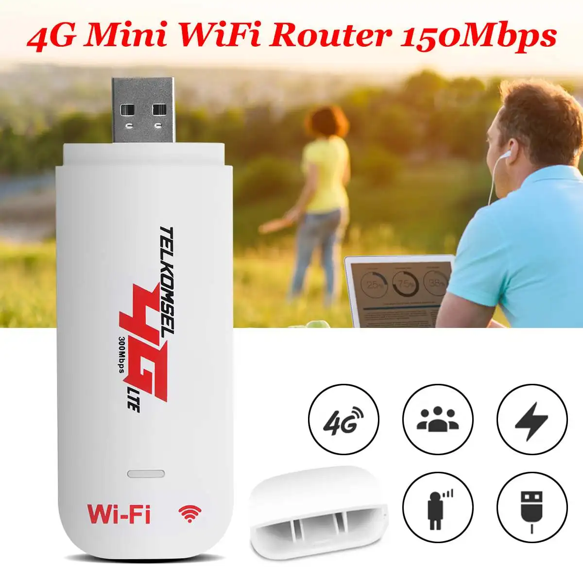 4G 3G LTE USB 2.0 Wireless Hotspot Mobile Dongle Router with SIM TF Card Slot for Mobile Phone Tablet
4G 3G LTE USB 2.0 Wireless Hotspot Mobile Dongle Router with SIM TF Card Slot for Mobile Phone Tablet