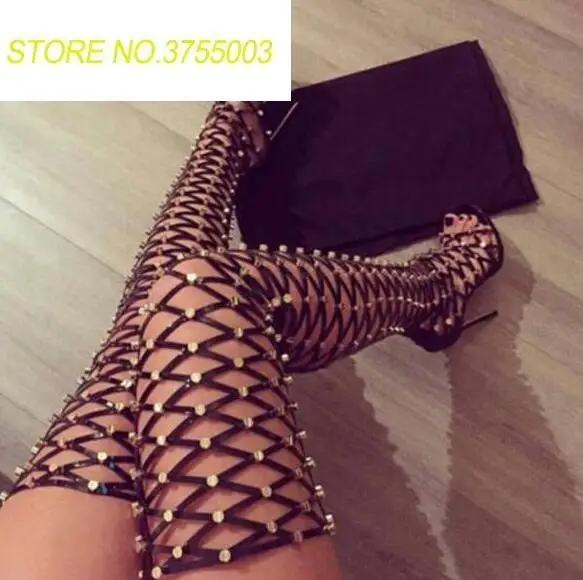 2018 Summer Hot Women Thigh Gladiator Boots Metal Stud Cover Peep Toe Ladies Cut Outs Fashion Long Boots Sexy High Heel Boots
2018 Summer Hot Women Thigh Gladiator Boots Metal Stud Cover Peep Toe Ladies Cut Outs Fashion Long Boots Sexy High Heel Boots