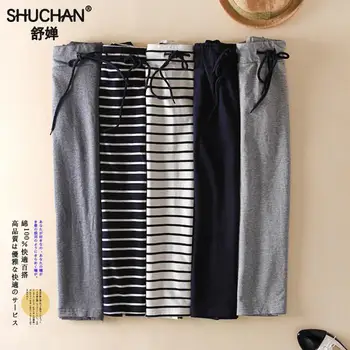 SHUCHAN mid-Long Skirt Summer Cotton Skirt Straight Casual Striped Saia Skirts Womens Skirt Female 2018 New Items Spring 6602 
SHUCHAN mid-Long Skirt Summer Cotton Skirt Straight Casual Striped Saia Skirts Womens Skirt Female 2018 New Items Spring 6602