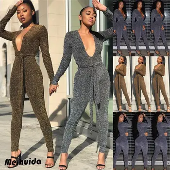 Hirigin Brand Romper Jumpsuit 2019 Spring Autumn Women V Neck Long Sleeve Bodycon Jumpsuit Lace UP Long Pants Party Beach Romper
Hirigin Brand Romper Jumpsuit 2019 Spring Autumn Women V Neck Long Sleeve Bodycon Jumpsuit Lace UP Long Pants Party Beach Romper