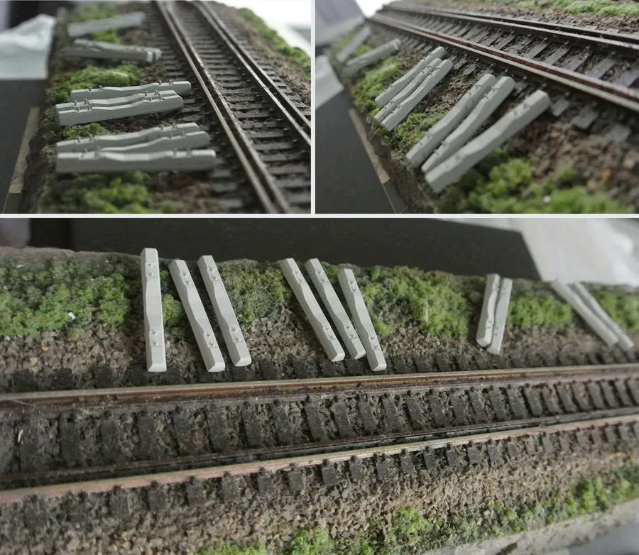 

Die Casting Resin Ho 1/87 New Three Style Concrete Sleeper Cement Pillow Sleepers Train Track Scene Railway Natural 20 Root