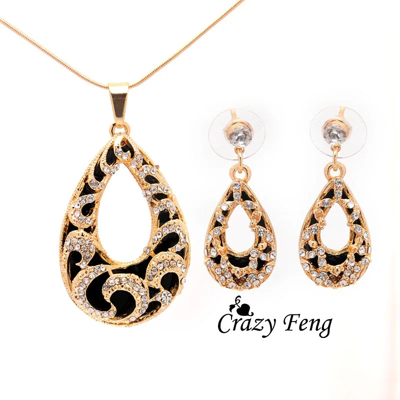 Crazy Feng Women's 2 Colors Austrian Crystal Water Drop Pendant Chain Necklace + Earrings Jewelry Sets Free shipping
Crazy Feng Women's 2 Colors Austrian Crystal Water Drop Pendant Chain Necklace + Earrings Jewelry Sets Free shipping