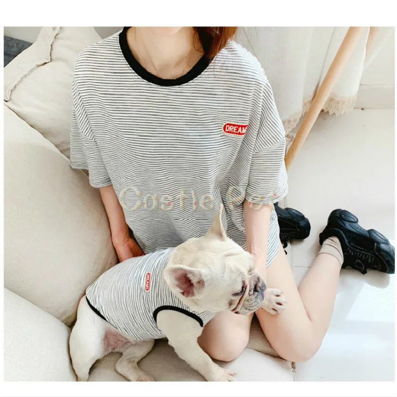 Spring Dog Vest Clothes Soft Fabric Strip T-shirt For French Bulldog Teddy Pug Adult Pet Parent-child Clothing
Spring Dog Vest Clothes Soft Fabric Strip T-shirt For French Bulldog Teddy Pug Adult Pet Parent-child Clothing