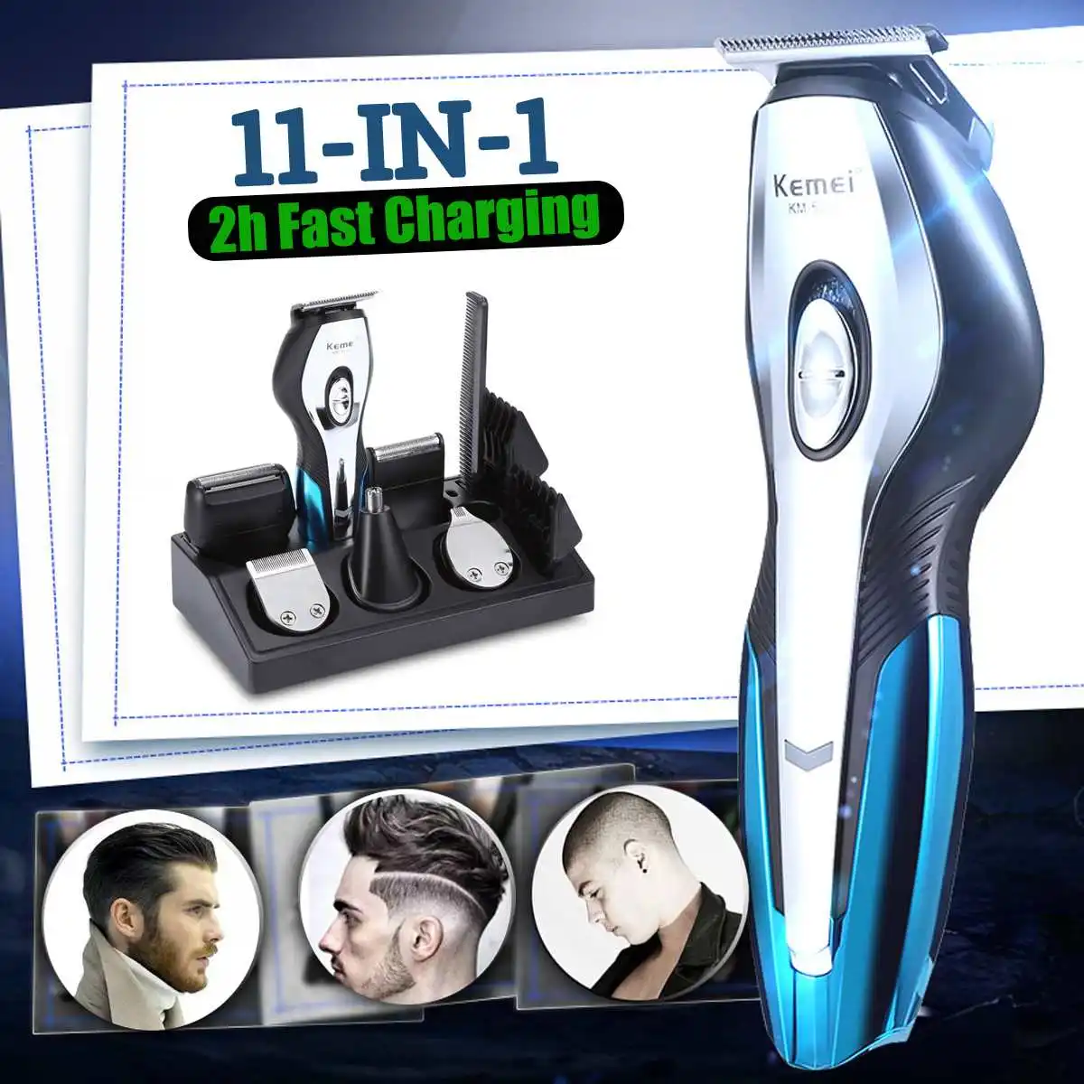 Kemei 11 In 1 Professional Hair Clipper Electric Fast Charging Hair Trimmer Haircut Shaver Beard Razors Fair Cutting Machine
Kemei 11 In 1 Professional Hair Clipper Electric Fast Charging Hair Trimmer Haircut Shaver Beard Razors Fair Cutting Machine