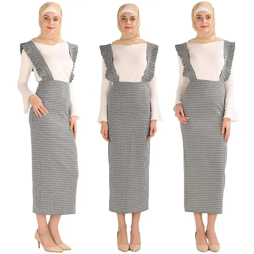 Muslim Women Suspender Plaid Stripe Skirt High Waist Bodycon Maxi Pencil Dress Bodycon Islamic Bottoms Mid-calf Length Ramadan
Muslim Women Suspender Plaid Stripe Skirt High Waist Bodycon Maxi Pencil Dress Bodycon Islamic Bottoms Mid-calf Length Ramadan