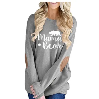 Female Elbow Patch Loose Tops Tee Shirt Women Mama Bear Letter Print Round Neck Casual Top Women Color Block Long Sleeve T Shirt
Female Elbow Patch Loose Tops Tee Shirt Women Mama Bear Letter Print Round Neck Casual Top Women Color Block Long Sleeve T Shirt