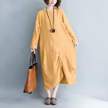2018 Winter Women Long Dress Irregular O Neck Long Sleeve Oversized Female Casual Dress Yellow Casual Korean Streetwear Robe
2018 Winter Women Long Dress Irregular O Neck Long Sleeve Oversized Female Casual Dress Yellow Casual Korean Streetwear Robe