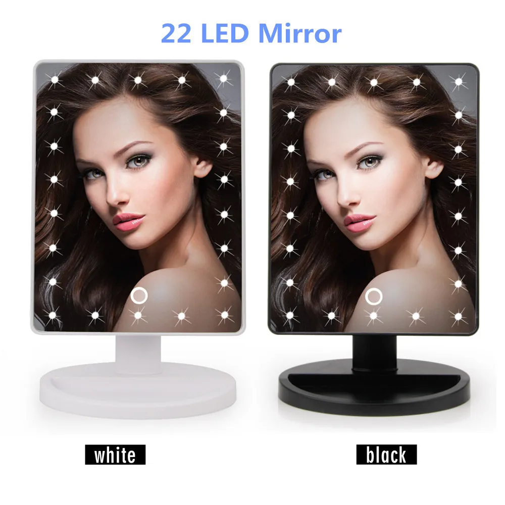 360 Degree Rotation LED Touch Screen Makeup Mirror 10X Table Desktop Makeup Professional Vanity Mirror Batteries Use 22 Lights
360 Degree Rotation LED Touch Screen Makeup Mirror 10X Table Desktop Makeup Professional Vanity Mirror Batteries Use 22 Lights