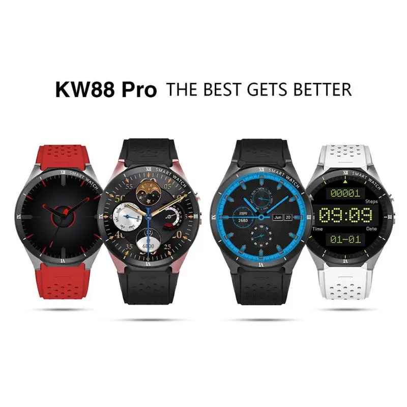 KW88 PRO Android 7.0 Bluetooth Smart Watch SIM MTK6580 Quad Core Smartwatch Touch Screen 1G+16GB 2MP Camera 3G Phone Watch
KW88 PRO Android 7.0 Bluetooth Smart Watch SIM MTK6580 Quad Core Smartwatch Touch Screen 1G+16GB 2MP Camera 3G Phone Watch