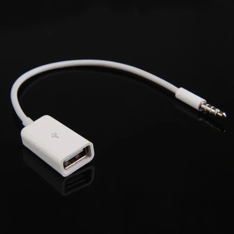White Sync 3.5mm Male for AUX Audio Plug Jack To USB 2.0 Female Converter Cable U Disk/CD Audio/Car Audio Cord
White Sync 3.5mm Male for AUX Audio Plug Jack To USB 2.0 Female Converter Cable U Disk/CD Audio/Car Audio Cord