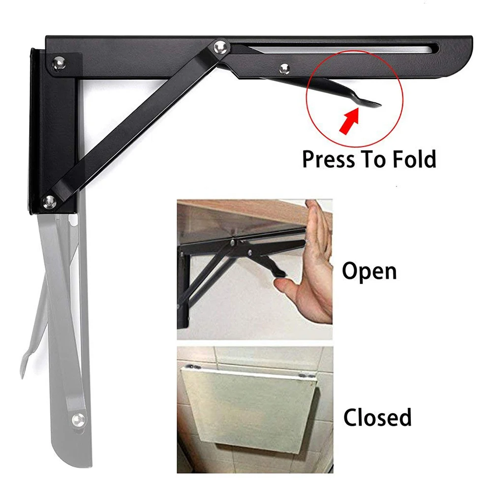 2PCS Decorative Wall Mounted Shelf Triangle Folding Foldable Metal Bearing Table Support Brackets 8/10/12 Inch
2PCS Decorative Wall Mounted Shelf Triangle Folding Foldable Metal Bearing Table Support Brackets 8/10/12 Inch