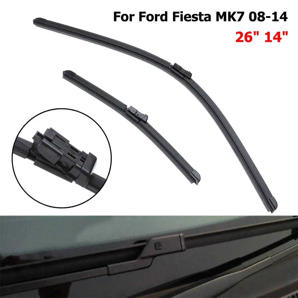26inch 14inch 2Pcs Car Front Windscreen Wiper Blade For Ford for Fiesta MK7 2008 2009 2010 2011 2012 2013 2014
26inch 14inch 2Pcs Car Front Windscreen Wiper Blade For Ford for Fiesta MK7 2008 2009 2010 2011 2012 2013 2014
