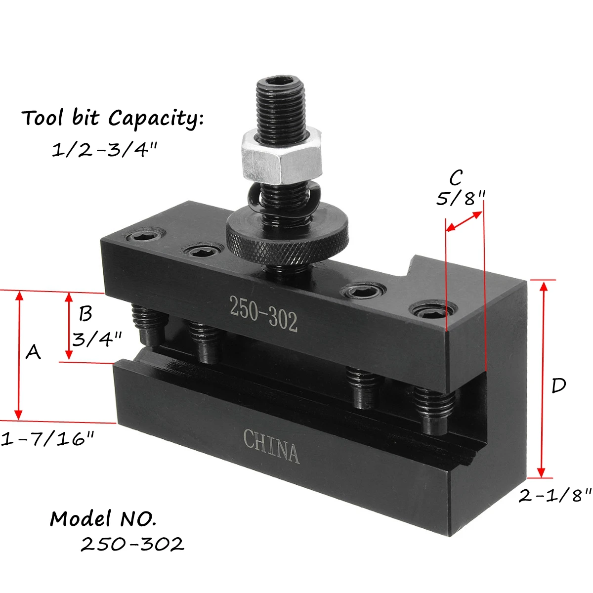 250-302 Turning and Facing Holder Quick Change Tool Post and Tool Holder Lathes Kit
250-302 Turning and Facing Holder Quick Change Tool Post and Tool Holder Lathes Kit