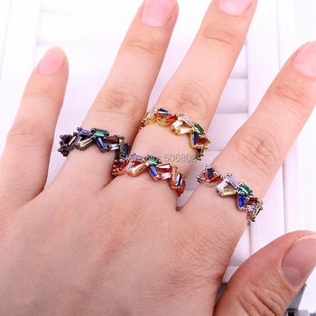 ZYZ-R1524 Mix color stack stackable baguette rainbow CZ fashion stunning high quality eternity band engagment finger ring 
ZYZ-R1524 Mix color stack stackable baguette rainbow CZ fashion stunning high quality eternity band engagment finger ring