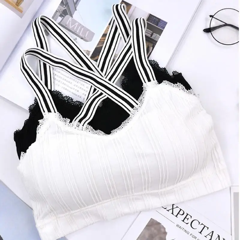 Fashion Wrapped Chest Vest Thin Korean Version Bottom Tops Black White Shoulder Strap Sexy Underwear Add Sponge Pad Sling Vest
Fashion Wrapped Chest Vest Thin Korean Version Bottom Tops Black White Shoulder Strap Sexy Underwear Add Sponge Pad Sling Vest