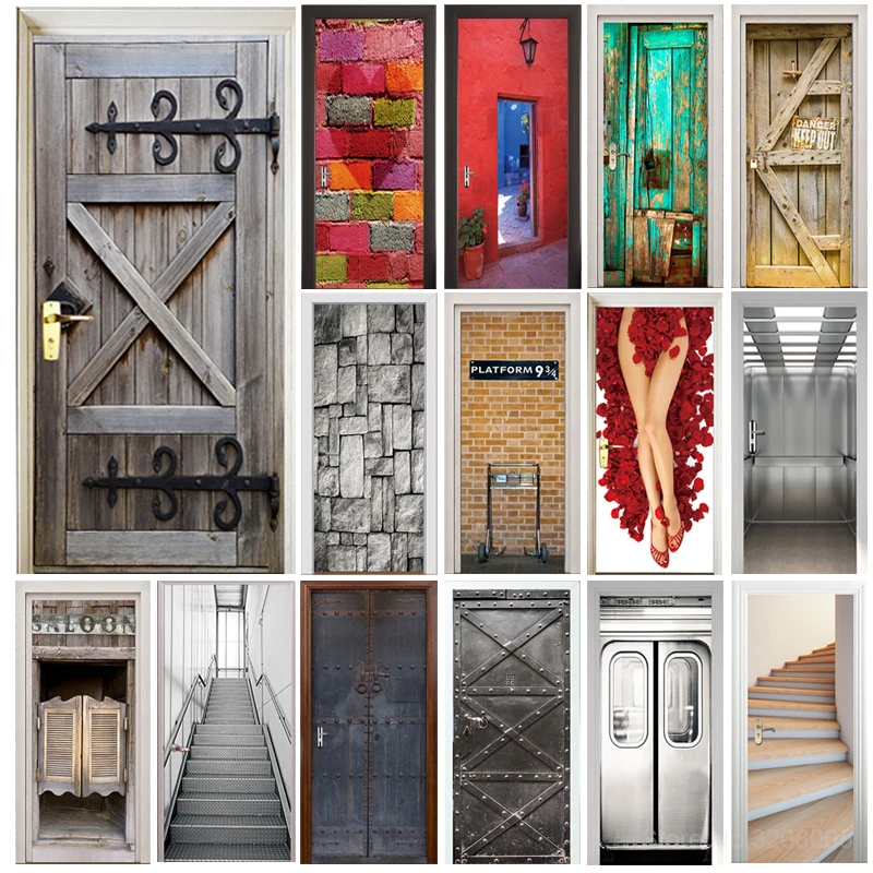 Retro Old Wooden Door Police Door Sticker Hall Subway Station Bar Elevator Stairs Color Brick Pulling Door Home Wall Decor Paste
Retro Old Wooden Door Police Door Sticker Hall Subway Station Bar Elevator Stairs Color Brick Pulling Door Home Wall Decor Paste