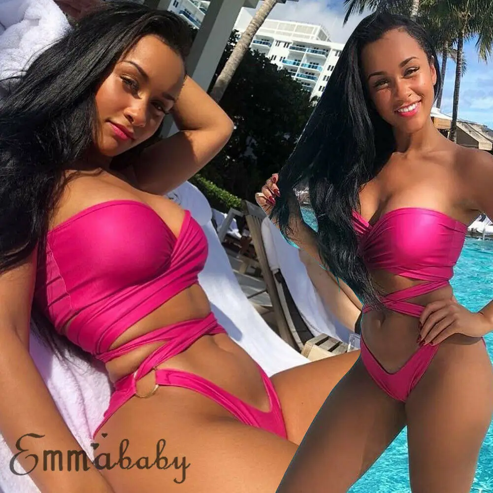 Women Sexy Solid Strapless Bikini Set Push-Up Padded Swimwears Swimsuit Beachwear Sexy Women's Swimsuits Bather Swimwear Biquini
Women Sexy Solid Strapless Bikini Set Push-Up Padded Swimwears Swimsuit Beachwear Sexy Women's Swimsuits Bather Swimwear Biquini