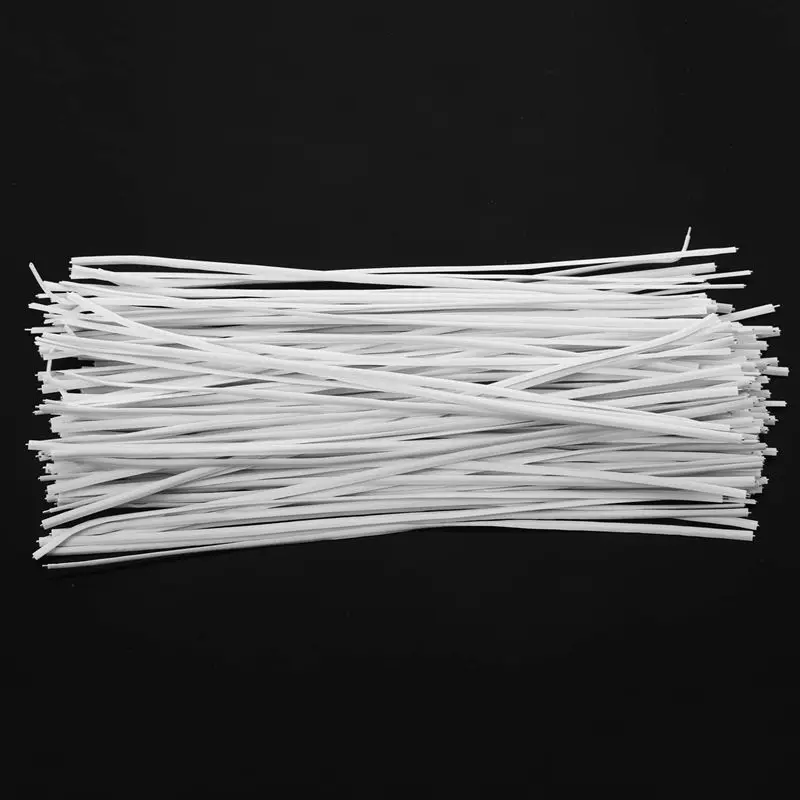 

130pcs Cable Organizer Binding Packaging Wire Twist Ties White 150x2.2mm