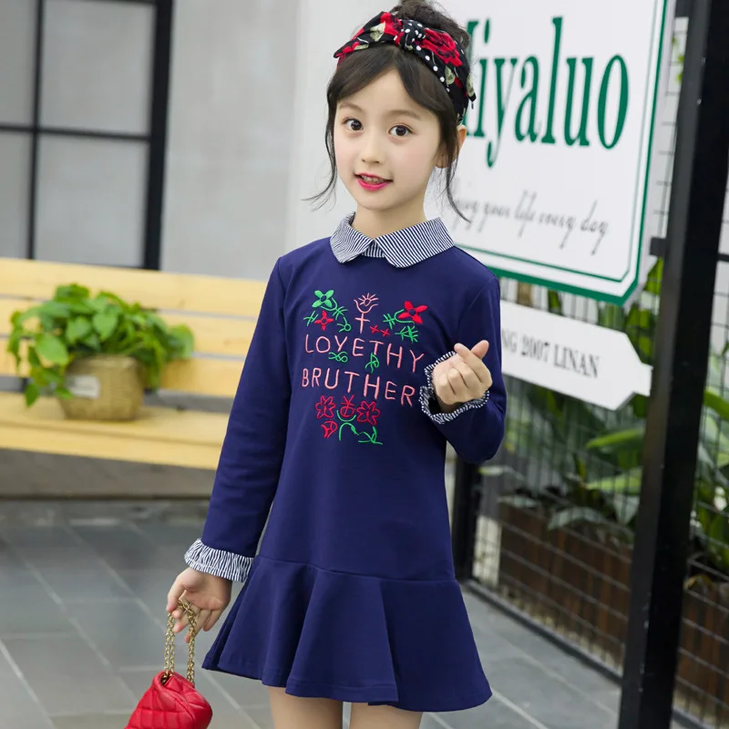 Girls dress cotton long-sleeved children's clothing spring and autumn casual letters baby women's clothing
Girls dress cotton long-sleeved children's clothing spring and autumn casual letters baby women's clothing
