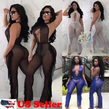 Women Sexy Crochet Jumpsuit Swimwear Bathing Suit Beach Ladies Solid Bandage Skinny V-neck Sexy Jumpsuits Clothing
Women Sexy Crochet Jumpsuit Swimwear Bathing Suit Beach Ladies Solid Bandage Skinny V-neck Sexy Jumpsuits Clothing