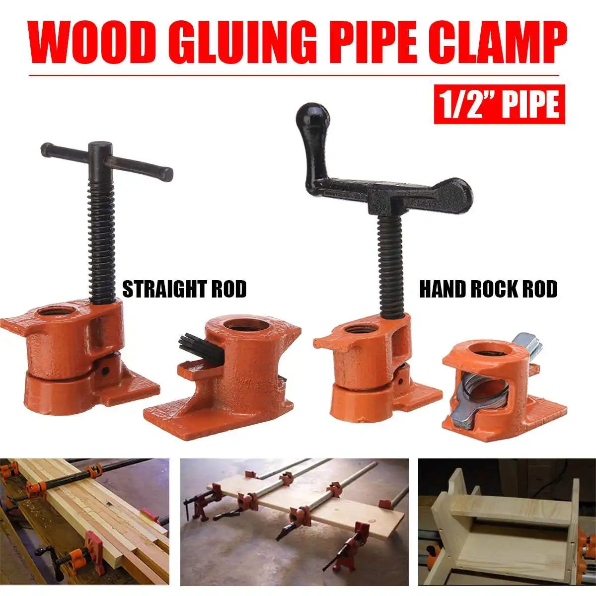 1/2 Inch Wood Gluing Pipe Clamp Quick Release Heavy Duty Hand Rock/Straight Rod Steel Clamps Fixture Carpenter Woodworking Tool
1/2 Inch Wood Gluing Pipe Clamp Quick Release Heavy Duty Hand Rock/Straight Rod Steel Clamps Fixture Carpenter Woodworking Tool