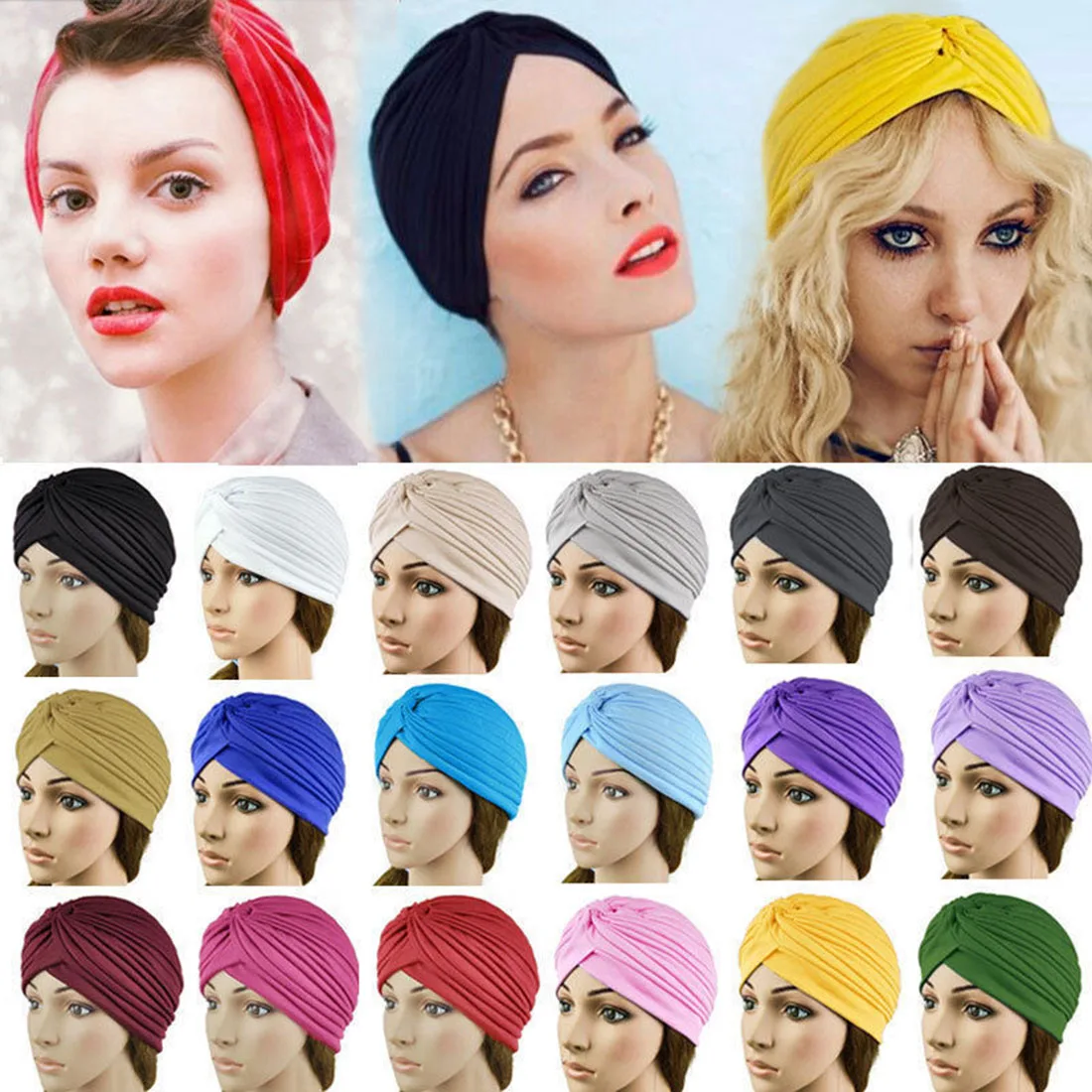 Turban Chemo Hat Purple Knit Cancer Hat Hijab Hair Loss Turban Alopecia