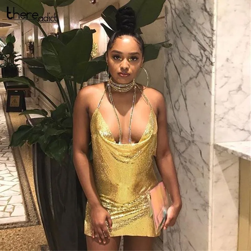 Crystals Strap Halter Dress Women Fashion Birthday Dress Female Split Evening Party Mini Dress Fold Neck
Crystals Strap Halter Dress Women Fashion Birthday Dress Female Split Evening Party Mini Dress Fold Neck