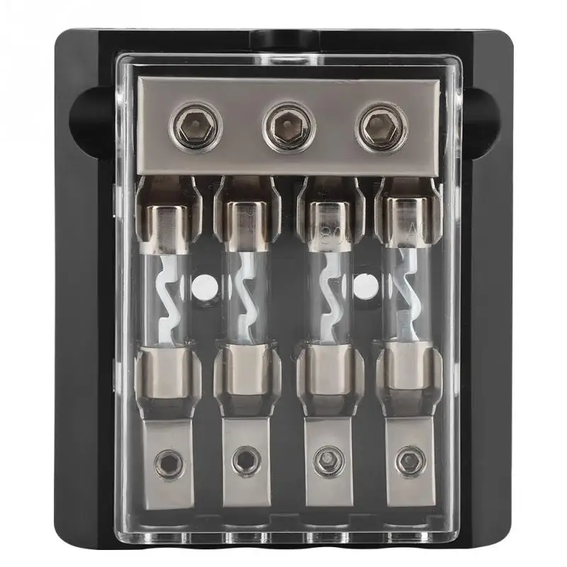 Car Stereo Audio 4 Way AGU Fuse Holder Power Distribution Block Fusebox 3x2GA In 4x8GA Out Auto Replacement Parts
Car Stereo Audio 4 Way AGU Fuse Holder Power Distribution Block Fusebox 3x2GA In 4x8GA Out Auto Replacement Parts