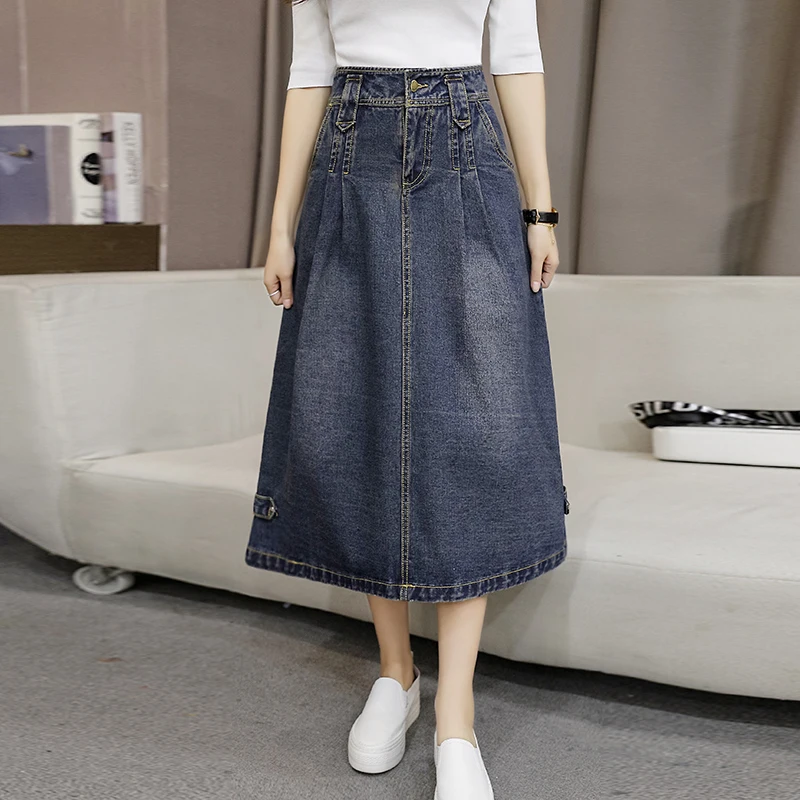 2019 Spring Casual Women Long Denim Skirt A Word Literature Skirts Dark Blue 905
2019 Spring Casual Women Long Denim Skirt A Word Literature Skirts Dark Blue 905