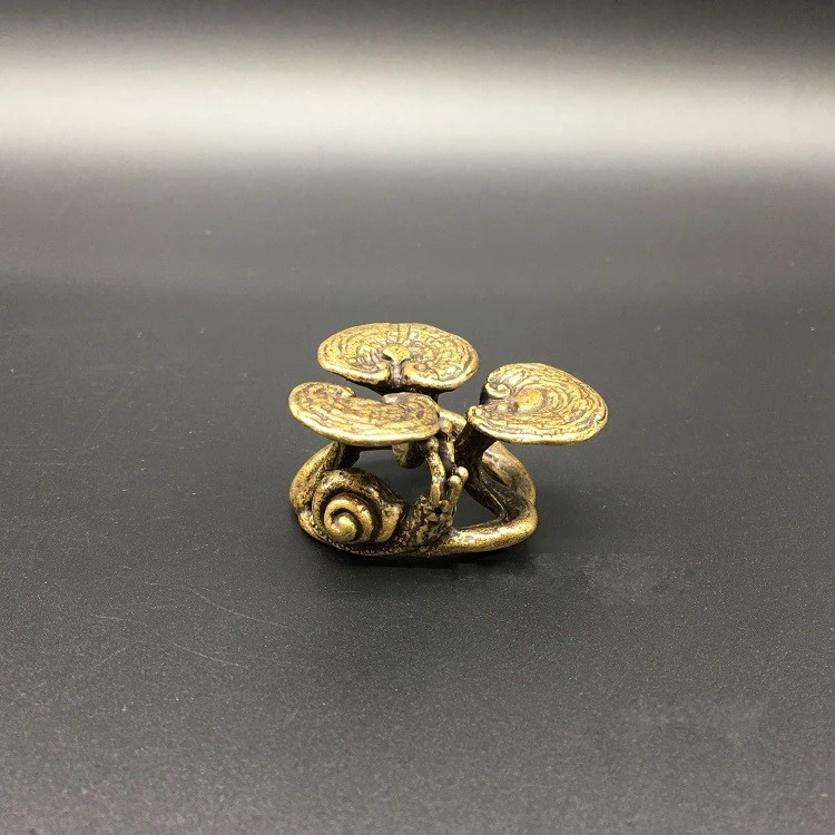 Collectable Chinese Brass Carved Animal Snail Ganoderma Lucidum Saucer Teapot Cover Shelf Exquisite Small Statues
Collectable Chinese Brass Carved Animal Snail Ganoderma Lucidum Saucer Teapot Cover Shelf Exquisite Small Statues