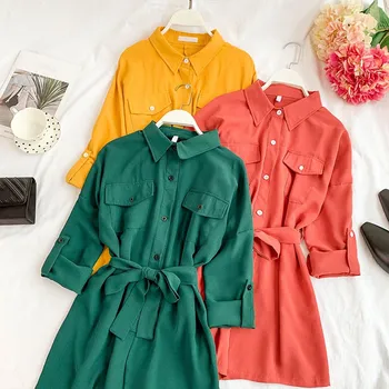Korean Pure Chiffon Lapel Chic Double Pocket Slim Long Sleeve Casual Playsuits Women Streetwear Rompers
Korean Pure Chiffon Lapel Chic Double Pocket Slim Long Sleeve Casual Playsuits Women Streetwear Rompers