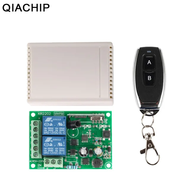QIACHIP 433Mhz Universal Wireless Remote Control Switch AC 250V 110V 220V 2CH Relay Receiver Module + RF 433 Mhz Remote Controls
QIACHIP 433Mhz Universal Wireless Remote Control Switch AC 250V 110V 220V 2CH Relay Receiver Module + RF 433 Mhz Remote Controls