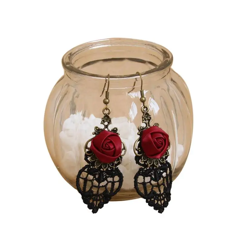 Openwork Lace Red Rose Earrings Retro Elegant Republic Of China Sexy Personality Features Women Earring Accessories
Openwork Lace Red Rose Earrings Retro Elegant Republic Of China Sexy Personality Features Women Earring Accessories
